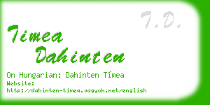 timea dahinten business card